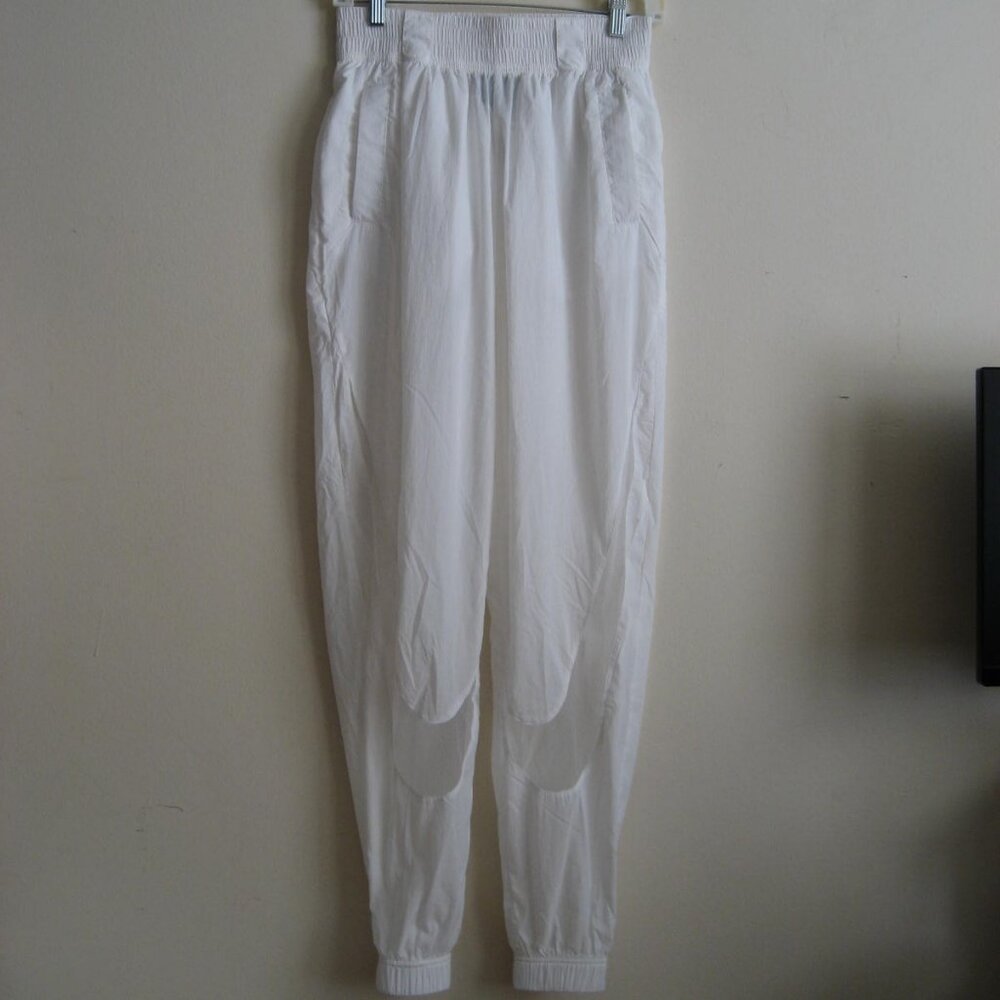 Nike Air Max Windbreaker Track Jogger Pants with Mesh Swoosh, White, Size Small - Picture 5 of 13